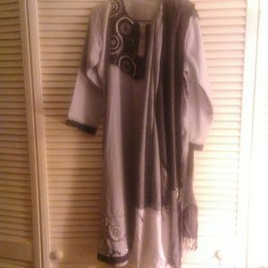 90%off Gray black white 100% cotton salwar kameez.